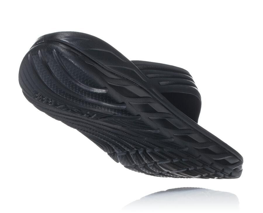 Hoka Australia One One ORA Recovery Flip - Mens Sandals Black - AWMNB-3612